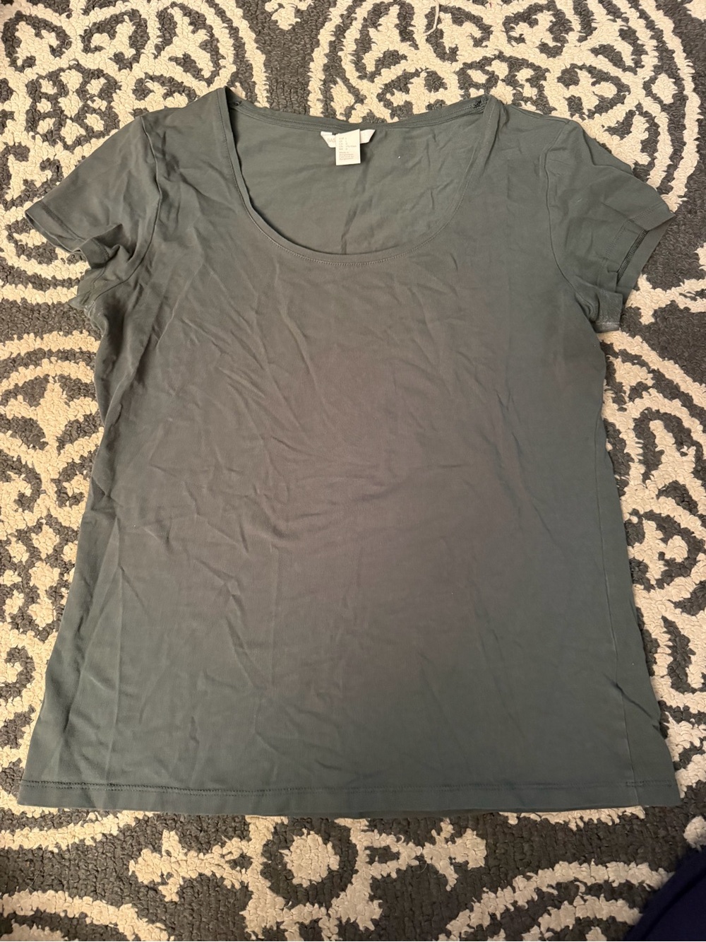 H&M Scoop Neck Short Sleeve Tee - Olive